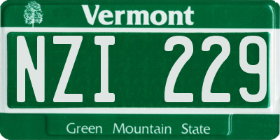 VT license plate NZI229