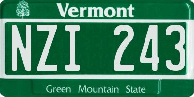 VT license plate NZI243