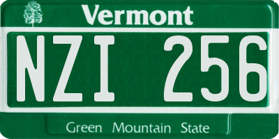 VT license plate NZI256
