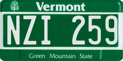 VT license plate NZI259