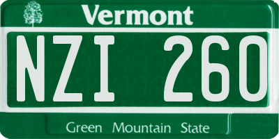 VT license plate NZI260