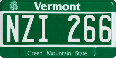 VT license plate NZI266