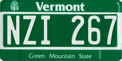 VT license plate NZI267