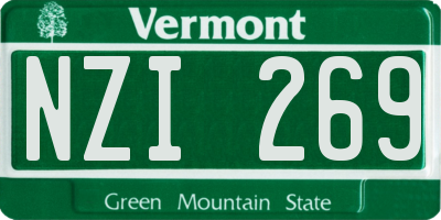 VT license plate NZI269