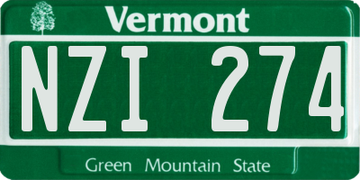 VT license plate NZI274