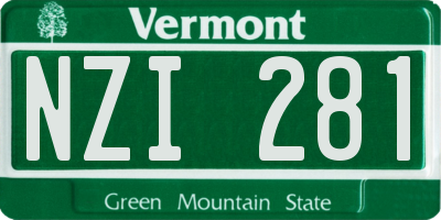 VT license plate NZI281