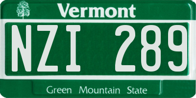 VT license plate NZI289
