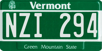 VT license plate NZI294