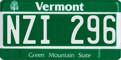 VT license plate NZI296