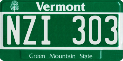 VT license plate NZI303