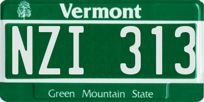 VT license plate NZI313