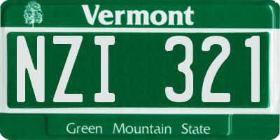 VT license plate NZI321