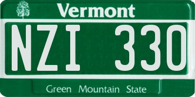 VT license plate NZI330