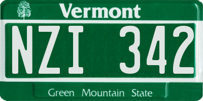 VT license plate NZI342