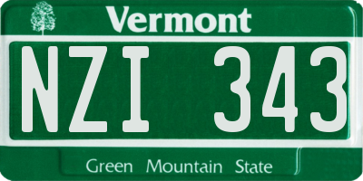 VT license plate NZI343