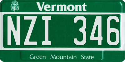 VT license plate NZI346