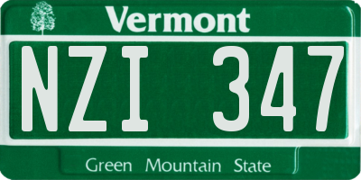VT license plate NZI347