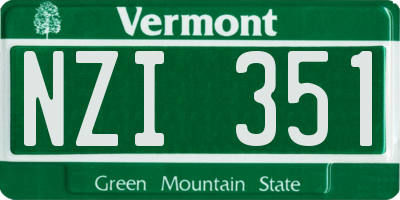 VT license plate NZI351