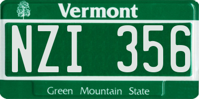 VT license plate NZI356