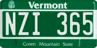 VT license plate NZI365