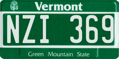 VT license plate NZI369