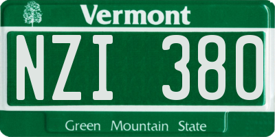 VT license plate NZI380