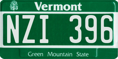 VT license plate NZI396