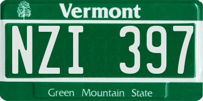 VT license plate NZI397