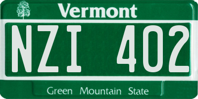 VT license plate NZI402