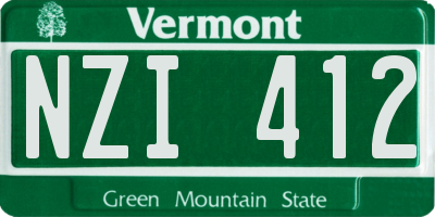 VT license plate NZI412