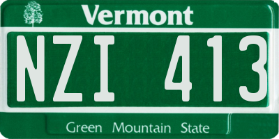 VT license plate NZI413