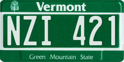VT license plate NZI421