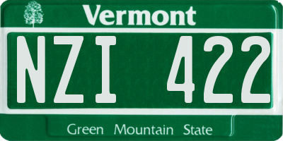 VT license plate NZI422