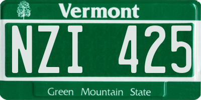 VT license plate NZI425
