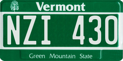 VT license plate NZI430