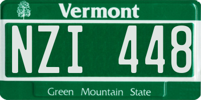 VT license plate NZI448