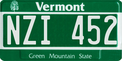 VT license plate NZI452