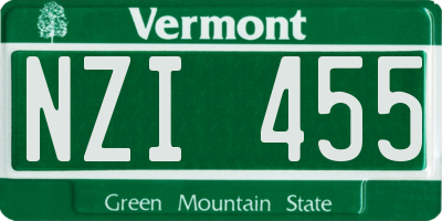 VT license plate NZI455