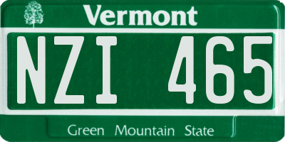VT license plate NZI465