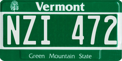 VT license plate NZI472