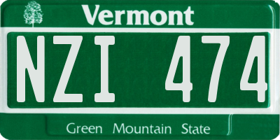 VT license plate NZI474