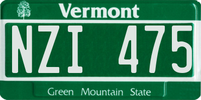 VT license plate NZI475