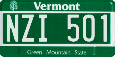 VT license plate NZI501