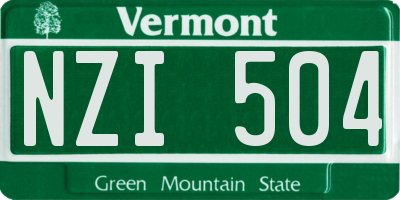 VT license plate NZI504
