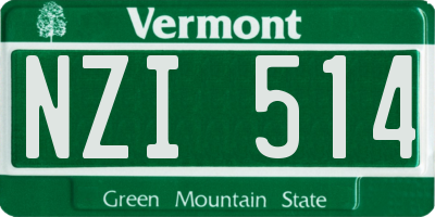 VT license plate NZI514