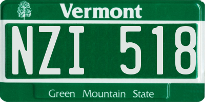 VT license plate NZI518