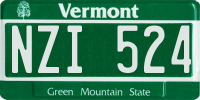 VT license plate NZI524