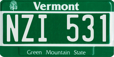 VT license plate NZI531