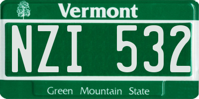 VT license plate NZI532