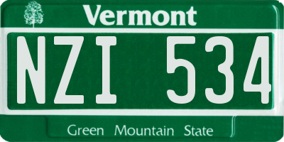 VT license plate NZI534